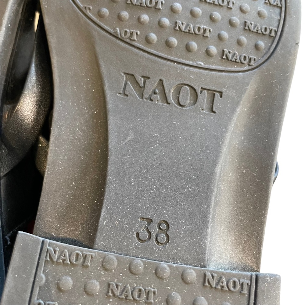 Naot Sandals Women Size 38 US 7 Black Leather Strappy Comfort Sandals - Picture 7 of 7